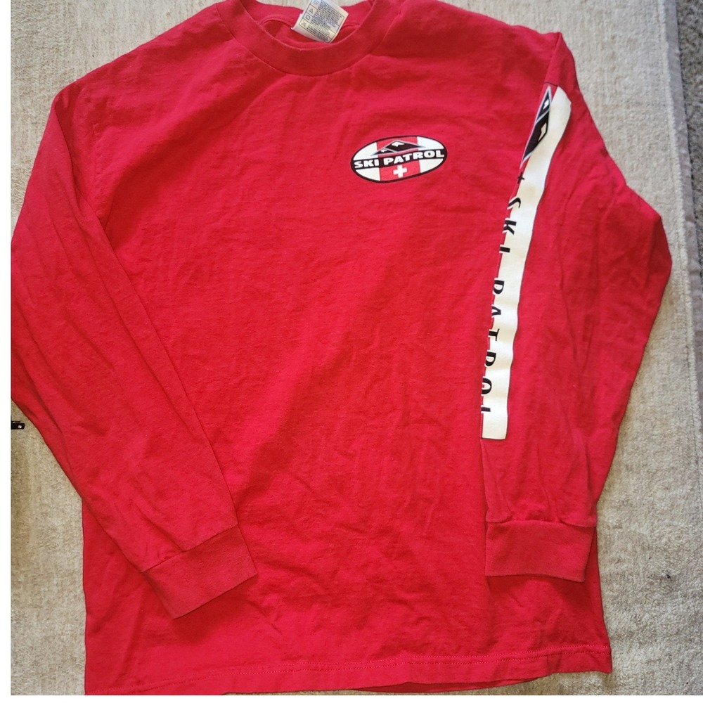 Gorpcore Retro Snowbasin Utah Ski Patrol Red Graphic Tee Mens Large Streetwear